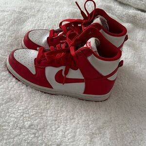 Nike Kids Red and White Sneakers